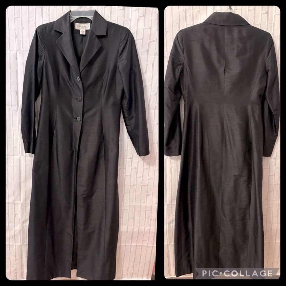 Vintage Jones Wear 100% Silk Full Length Trench Coat